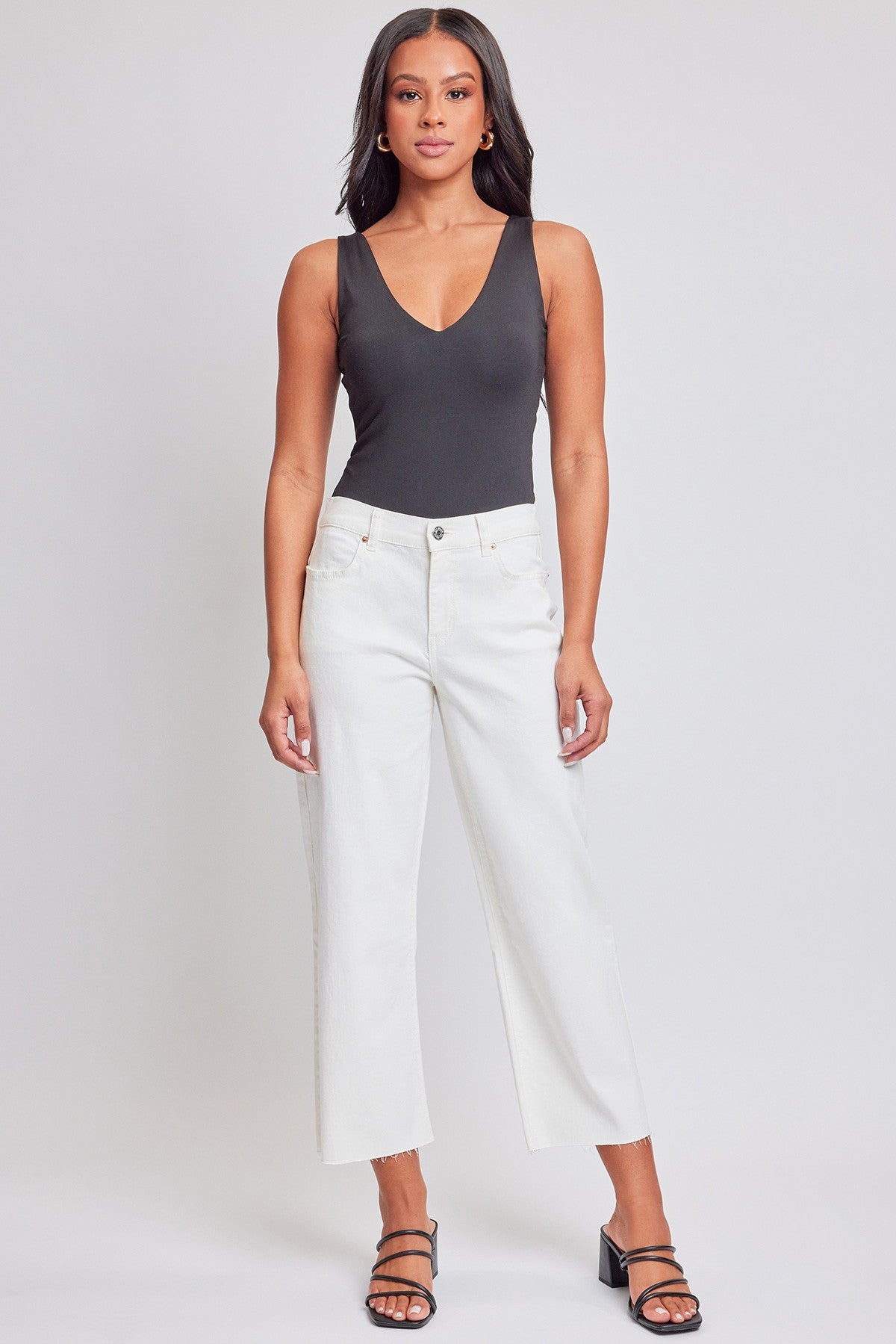 YMI Cropped Wide Leg Denim