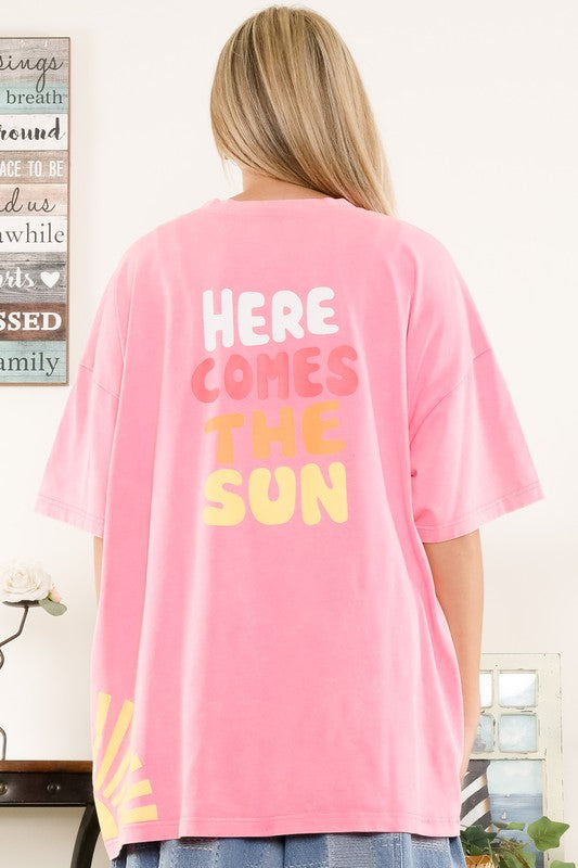 Here Comes the Sun Oversized Graphic Tee