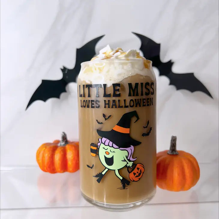 Little Miss Loves Halloween Glass