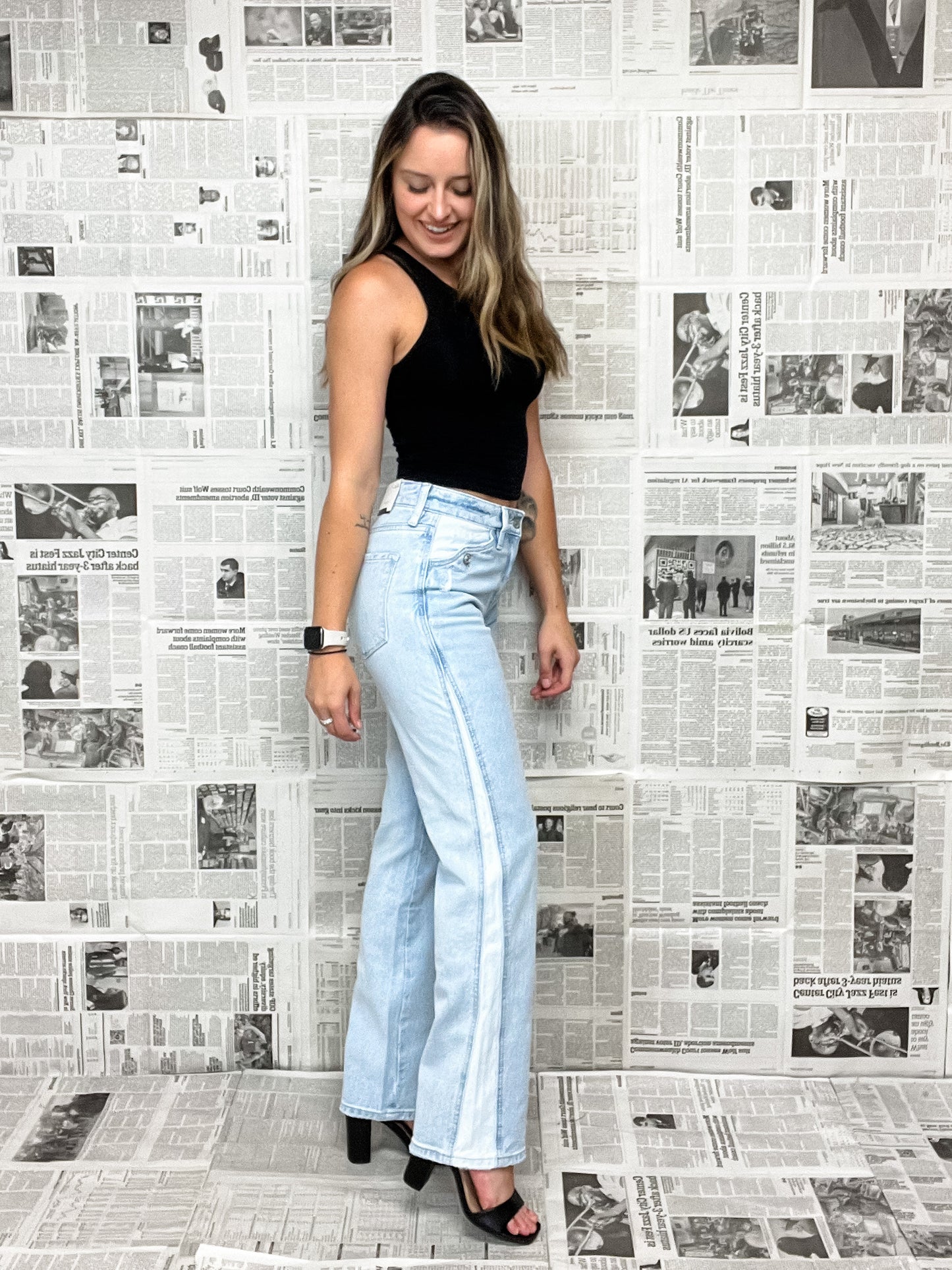 KanCan High Rise Contrast Denim