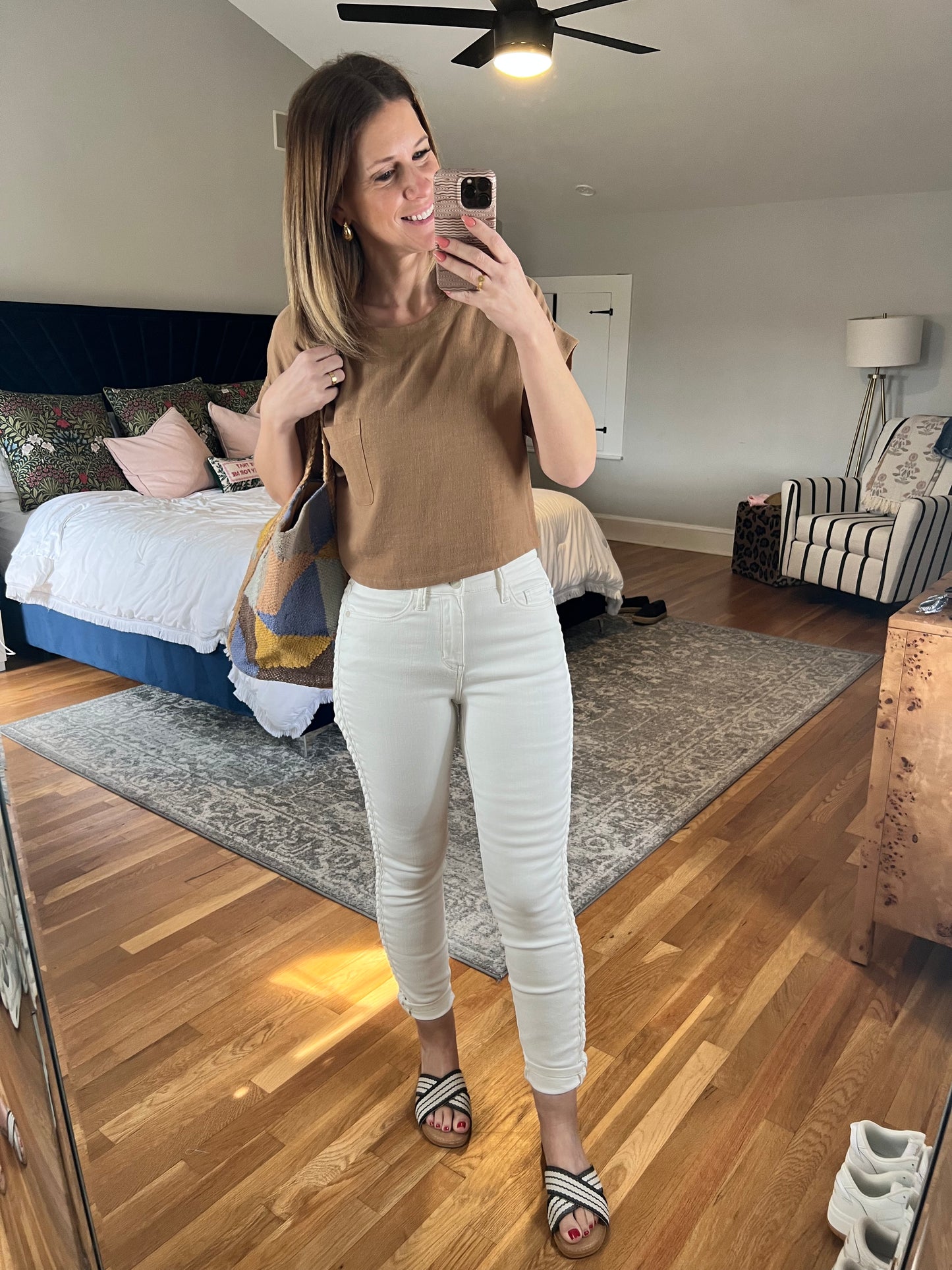 Judy Blue White Braided Denim
