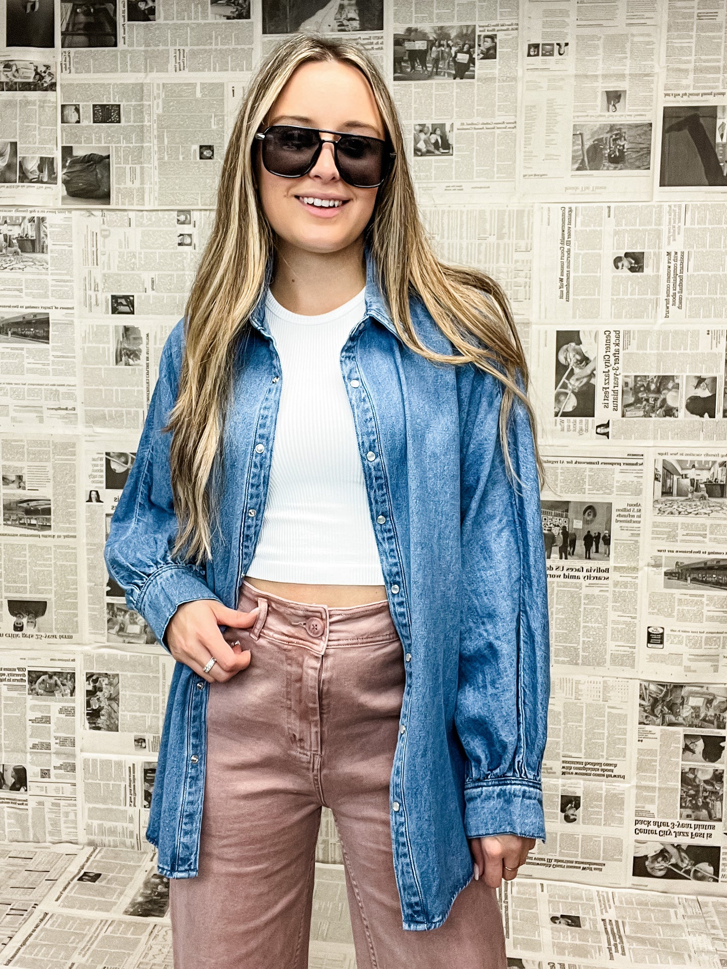The Claire Denim Top
