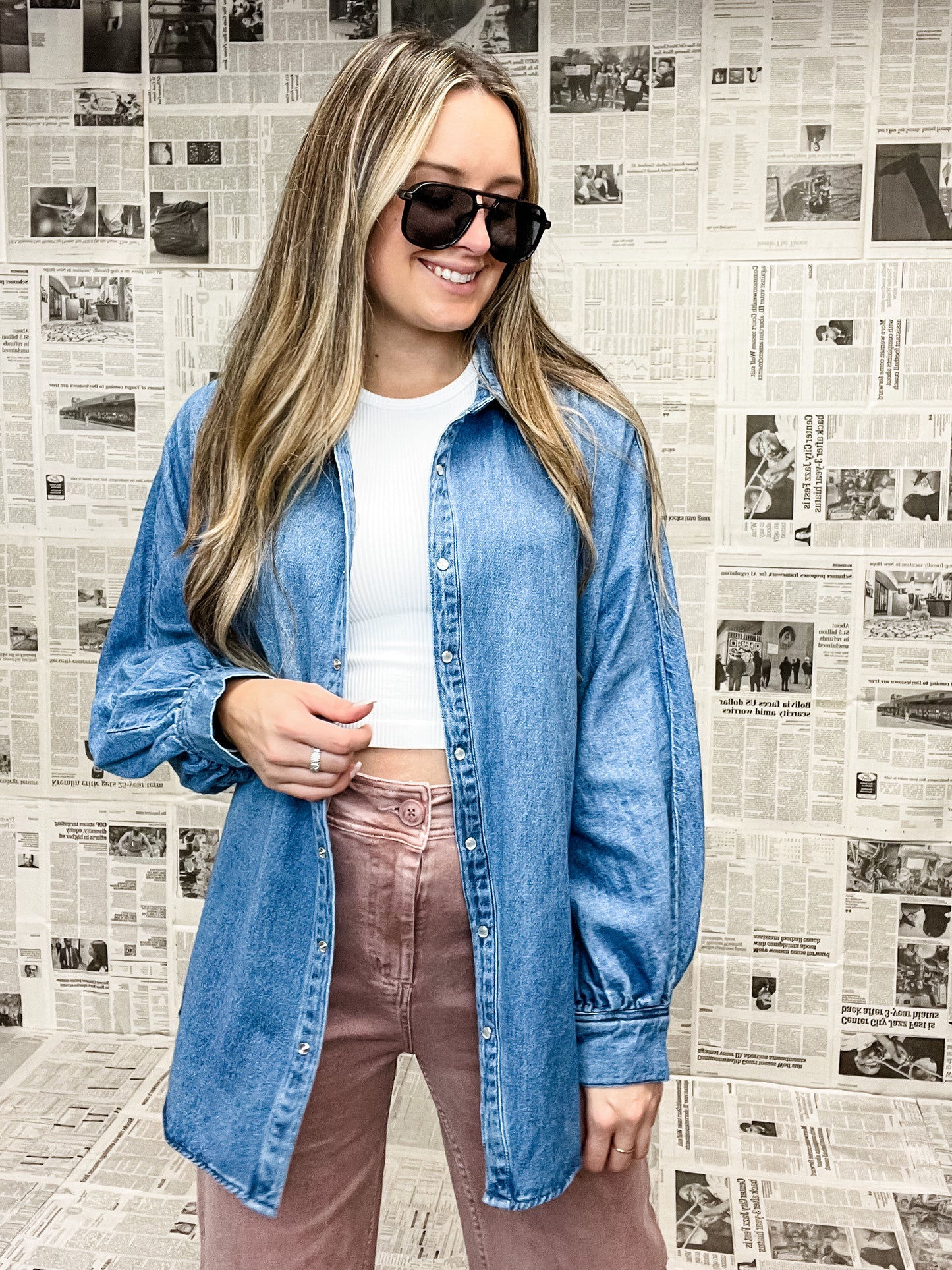 The Claire Denim Top