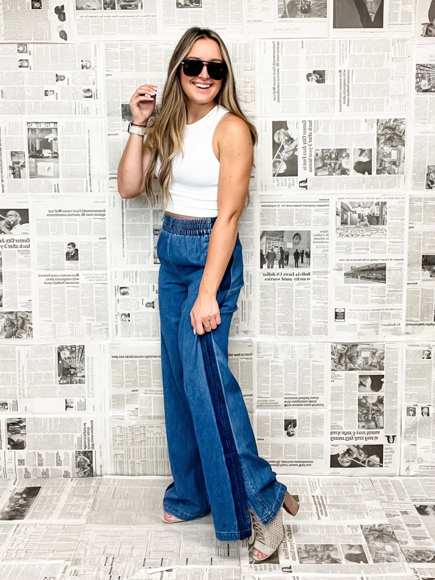 Risen Elastic Waist Denim