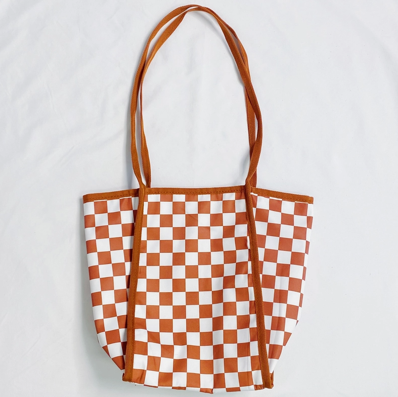 Checkered Canvas Tote