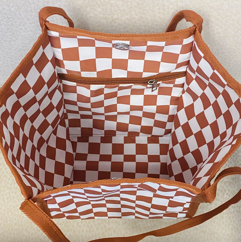Checkered Canvas Tote