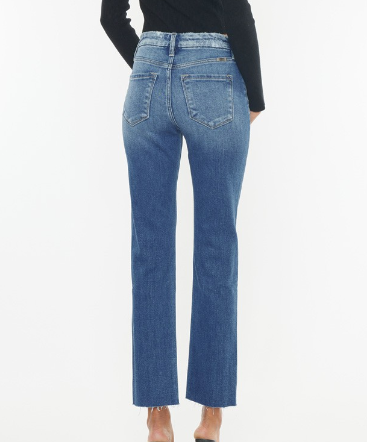 KanCan Slim Straight Frayed Hem Denim