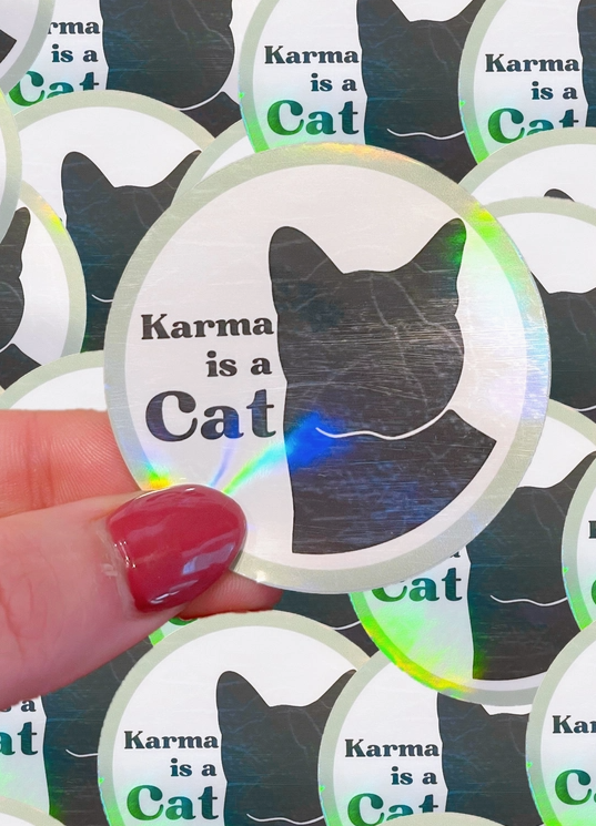 Taylor Swift Karma is a Cat Holographic Sticker
