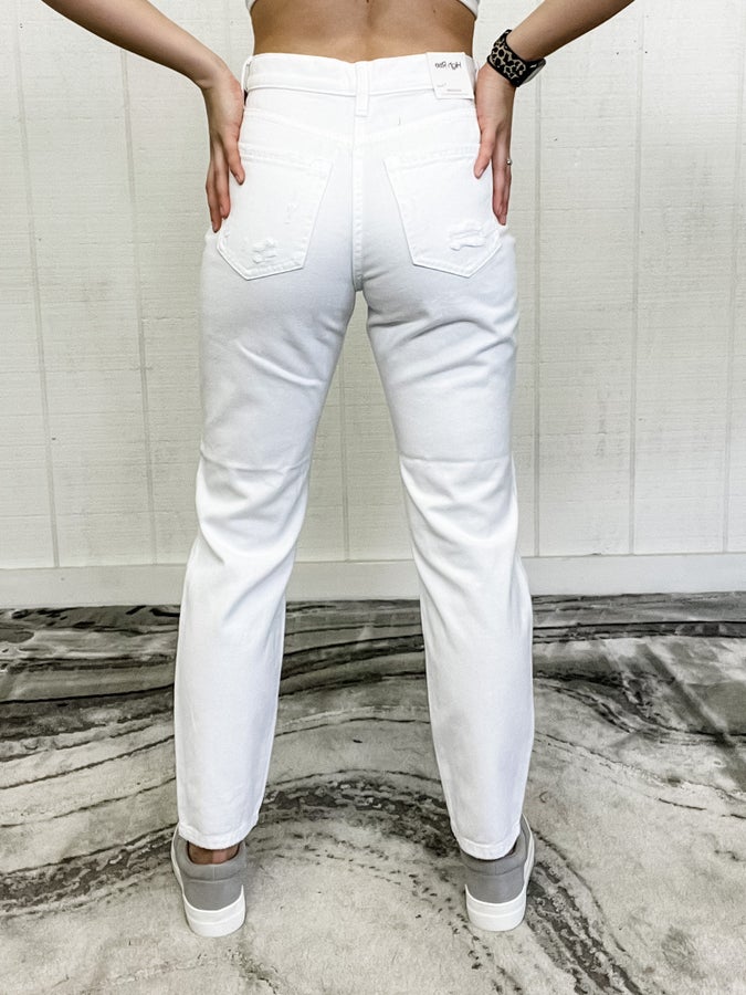 Sneak Peek High Rise White Denim