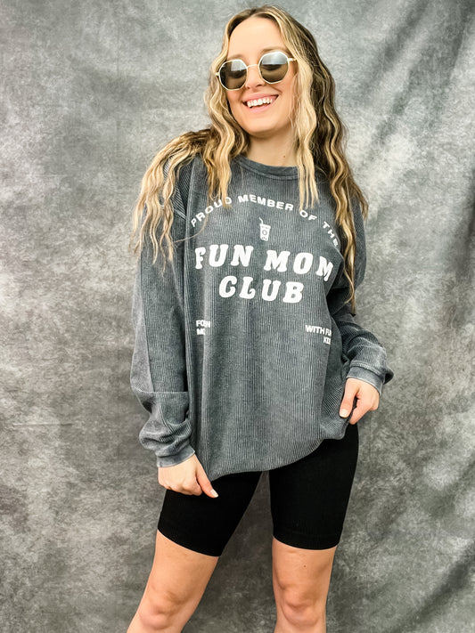 Fun Mom Club Corded Crewneck Sweatshirt