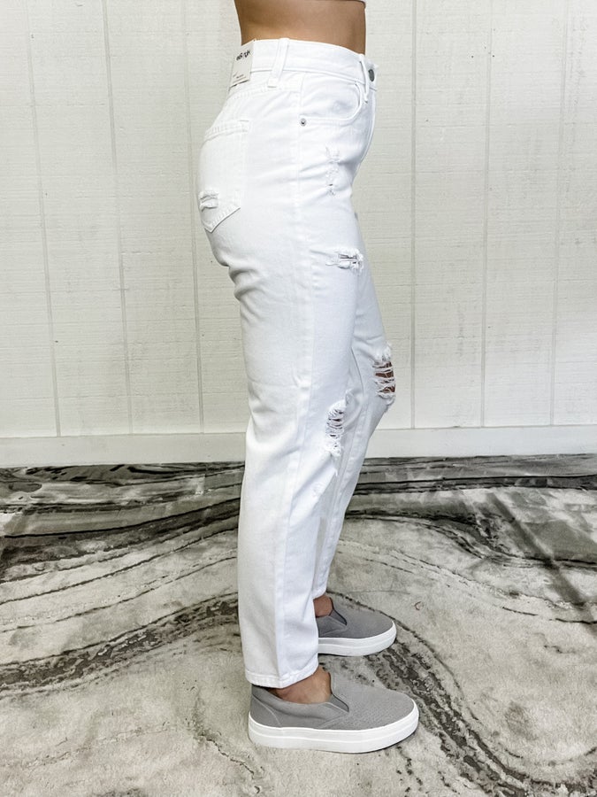 Sneak Peek High Rise White Denim