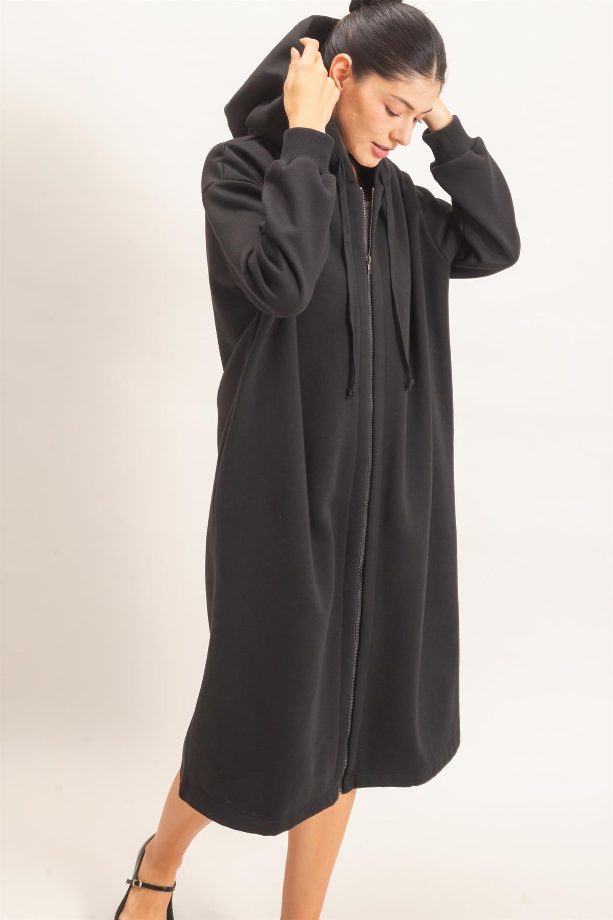 The Phoebe Hoodie Jacket - Black