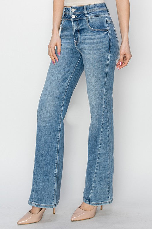 Risen Straight Leg Denim