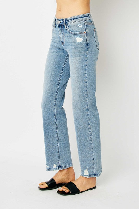 Judy Blue Mid Rise Straight Denim