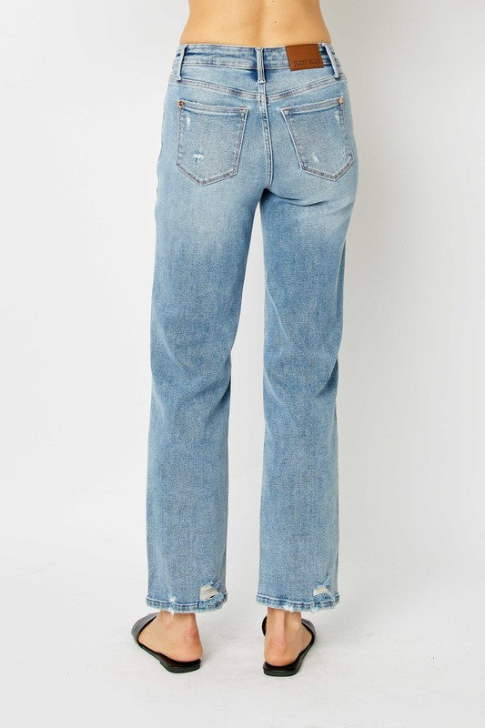 Judy Blue Mid Rise Straight Denim