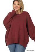 The Talia Sweater PLUS - Dark Burgundy