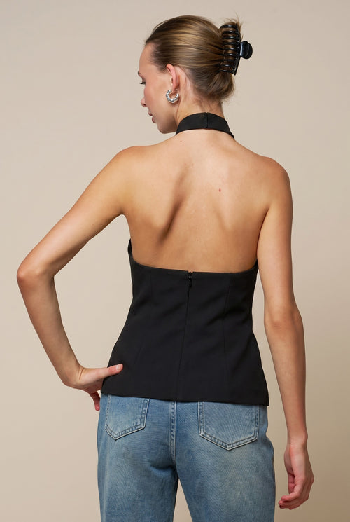 The Iris Halter Top - Black
