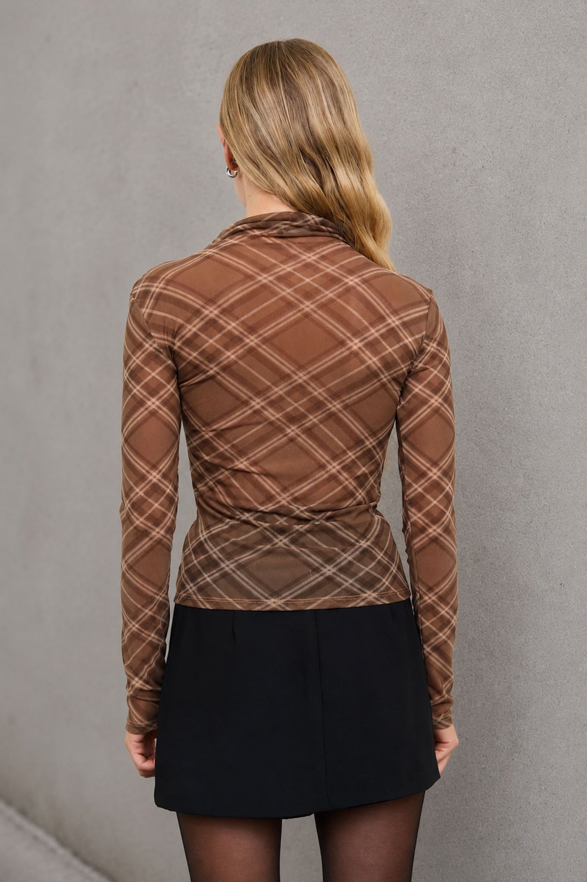 The Ingrid Top - Brown Plaid