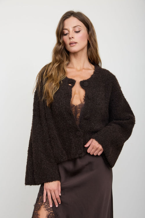 The Maisie Cardigan - Chocolate Brown