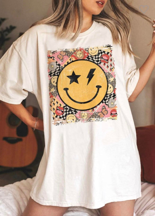 Retro Happy Face Tee PRE ORDER