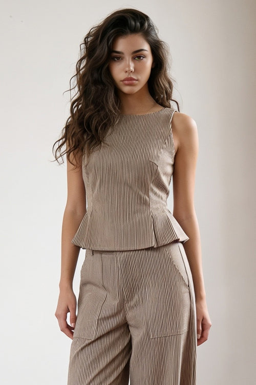 The Juniper Top - Light Brown Ecru