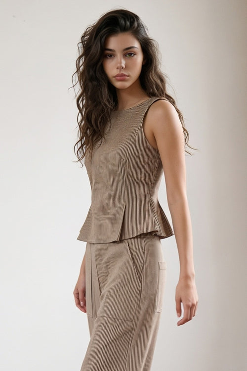 The Juniper Top - Light Brown Ecru