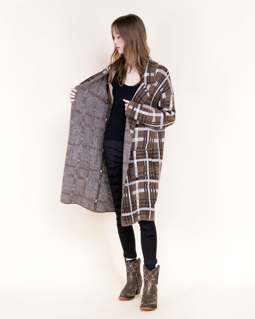 The Fern Coatigan - Brown Plaid