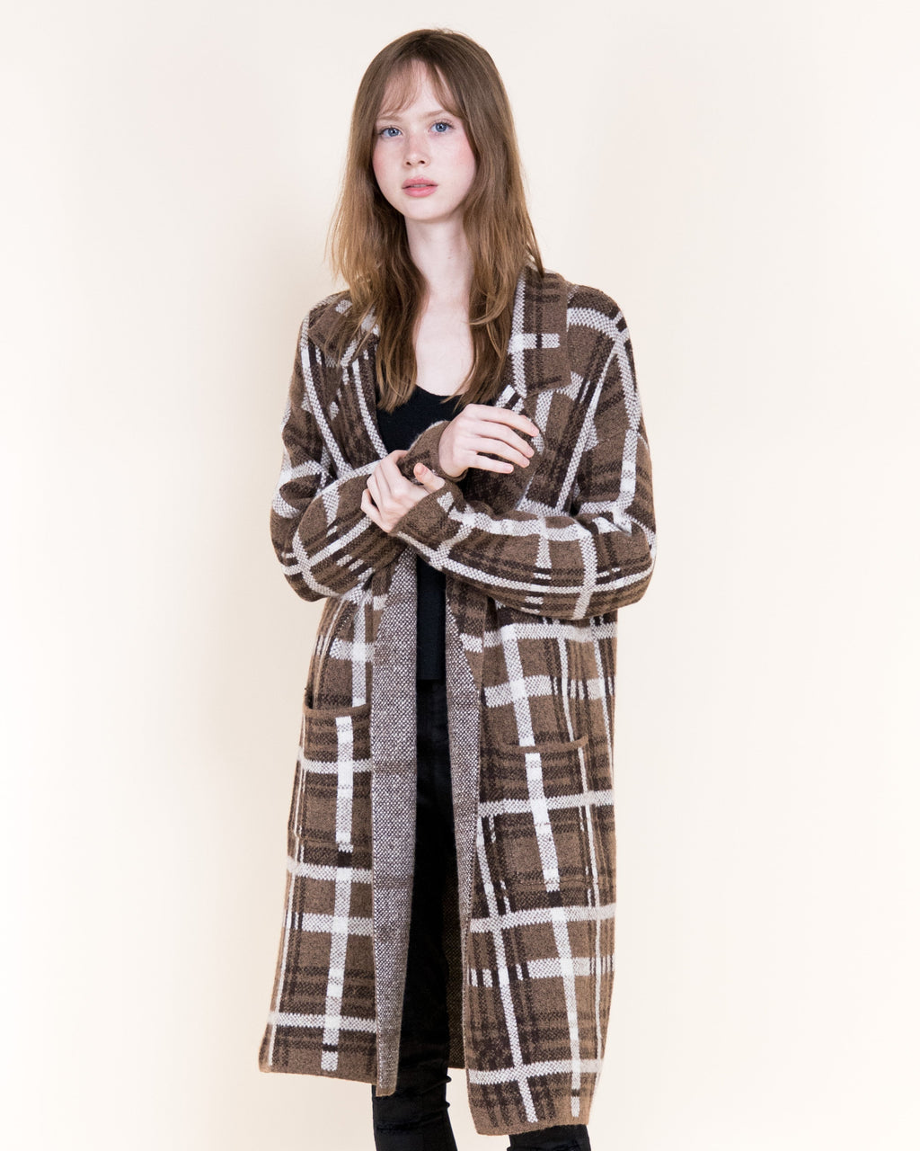 The Fern Coatigan - Brown Plaid