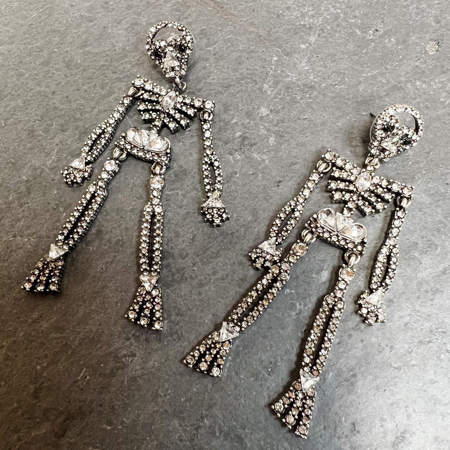 Rhinestone Skeleton Earrings