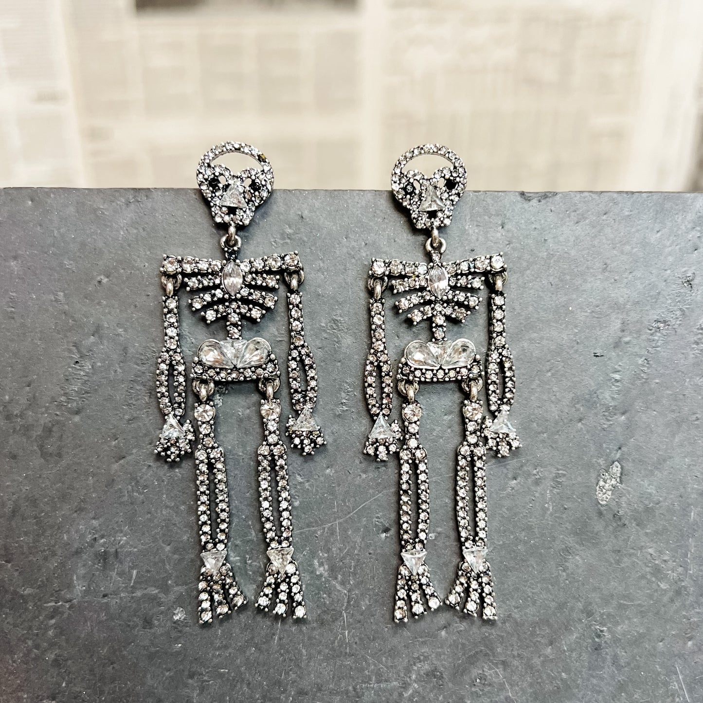 Rhinestone Skeleton Earrings