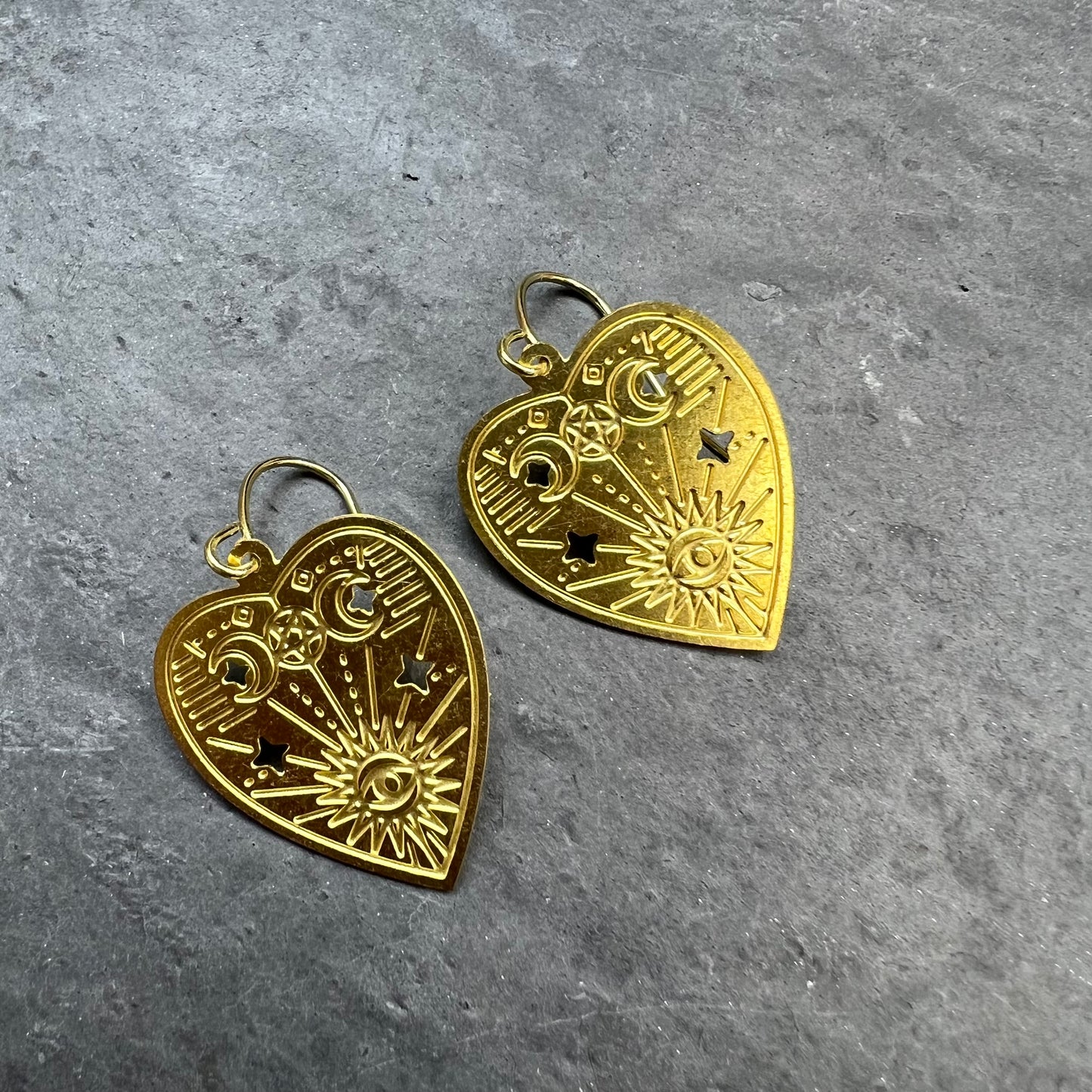 Celestial Heart Evil Eye Earrings