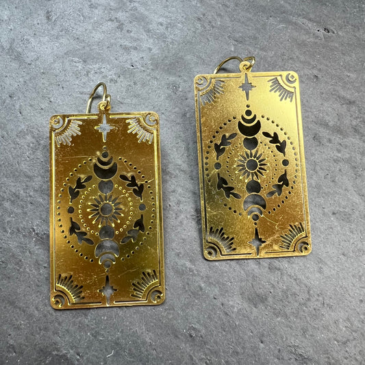 Solar Tarot Card Earrings