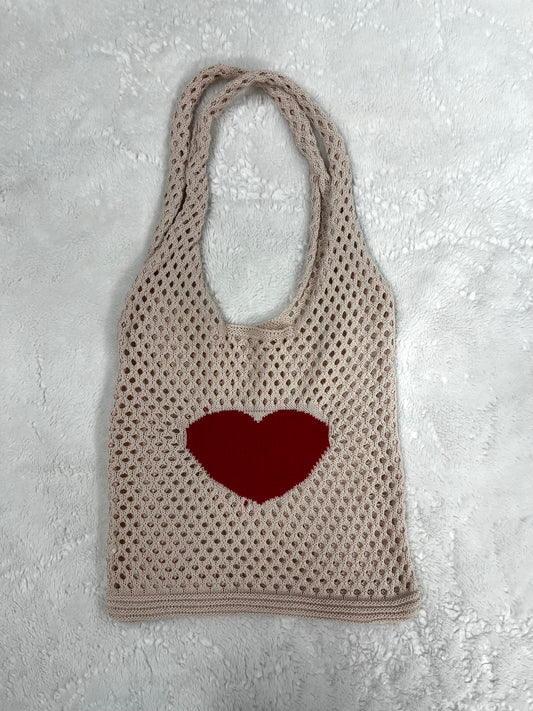 Big Heart Crochet Bag
