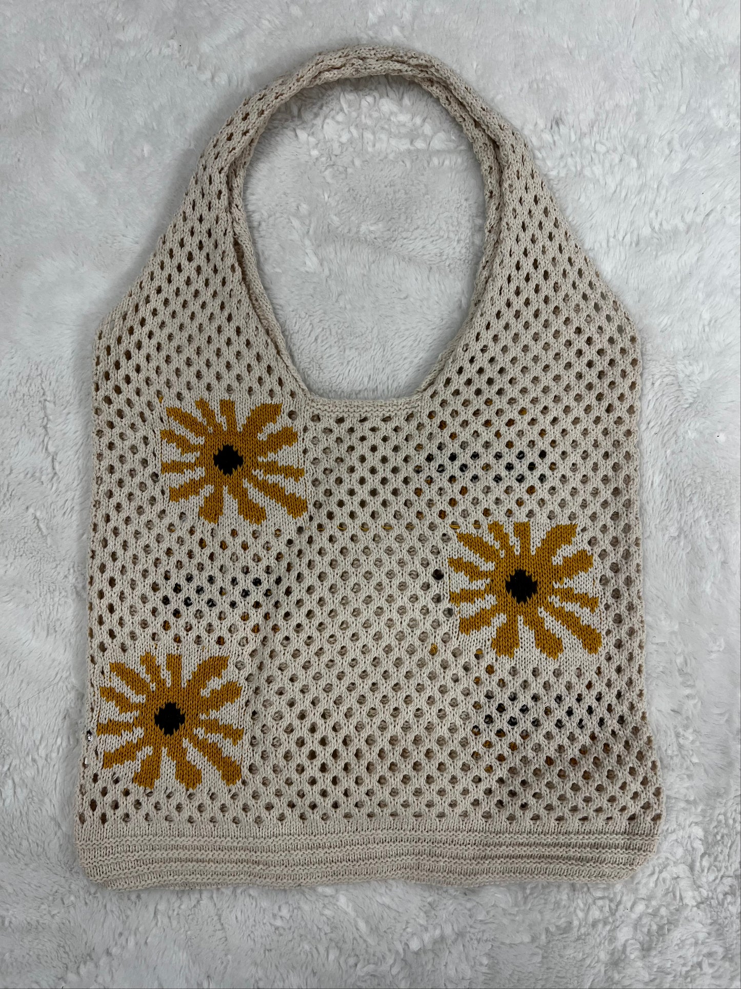 Flower Open Crochet Bag