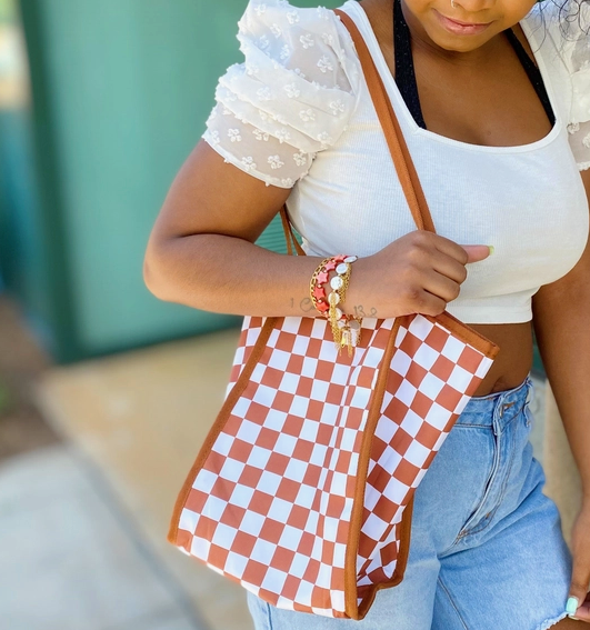 Checkered Canvas Tote