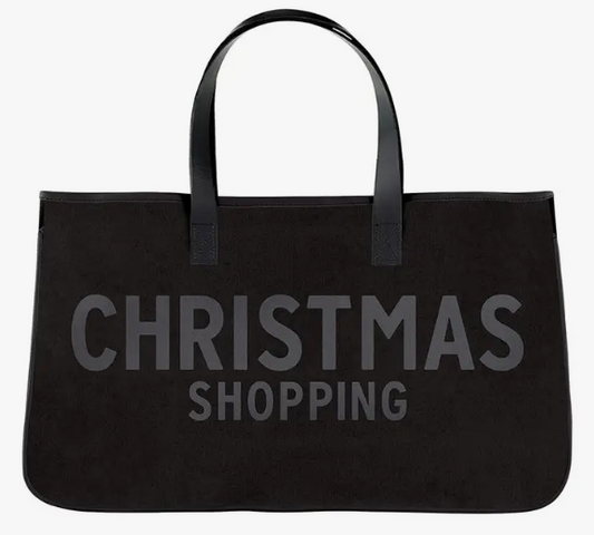 Christmas Shopping Canvas Tote