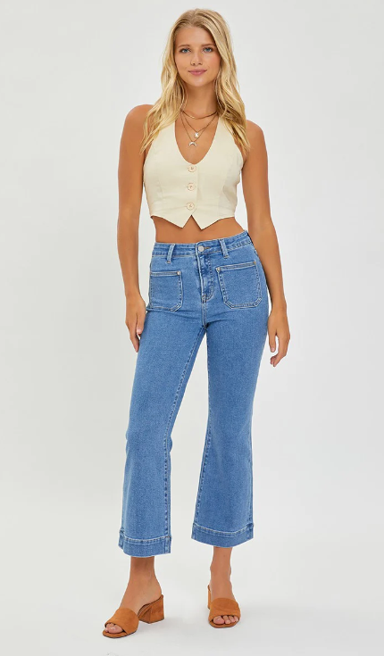 Risen High Waisted Cropped Denim