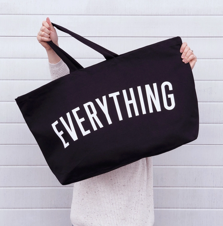 Everything Jumbo Canvas Tote Bag