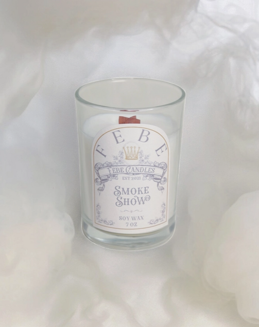 Febe Smoke Show Soy Wax Wooden Crosswick Candle