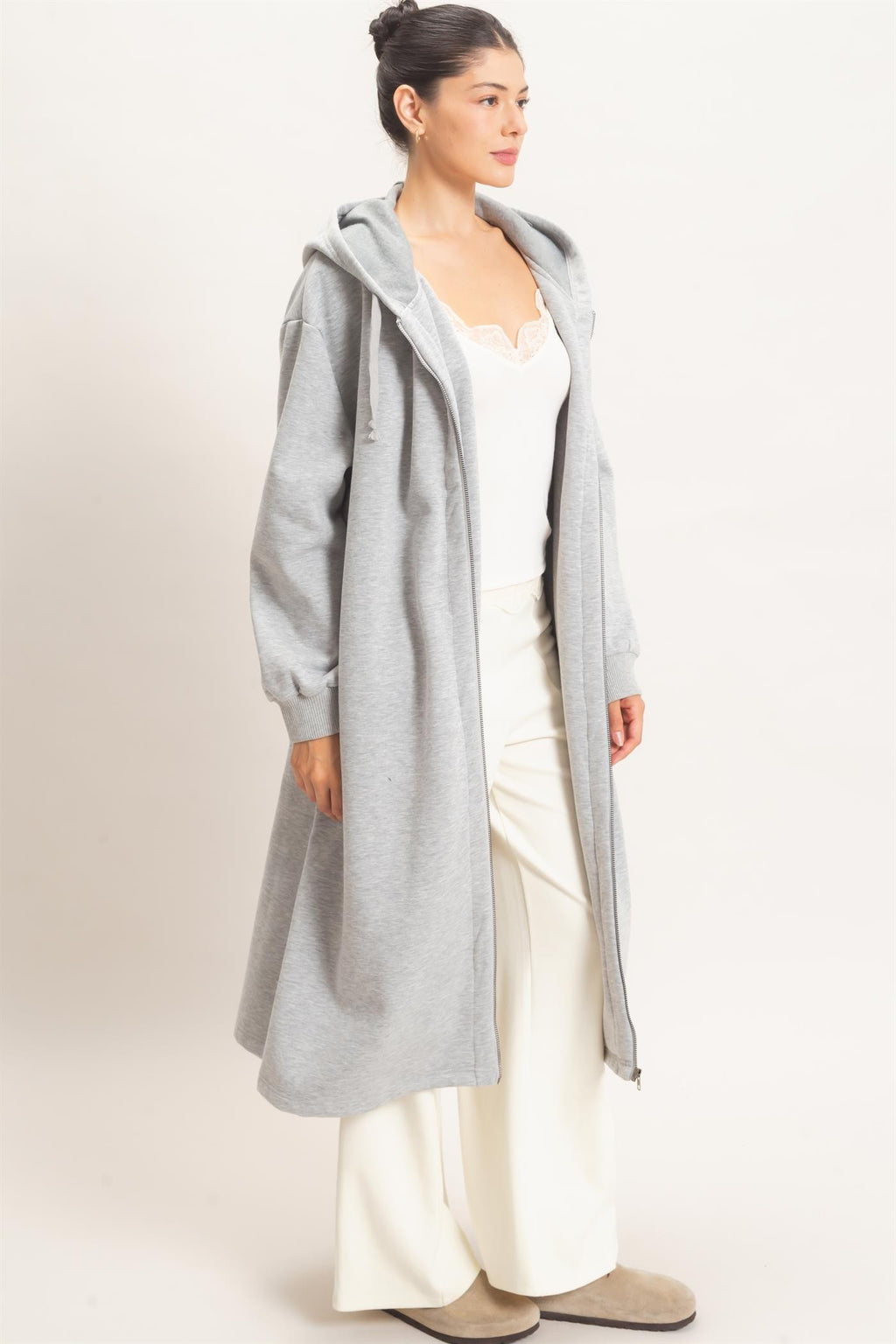 The Phoebe Hoodie Jacket - Heather Gray