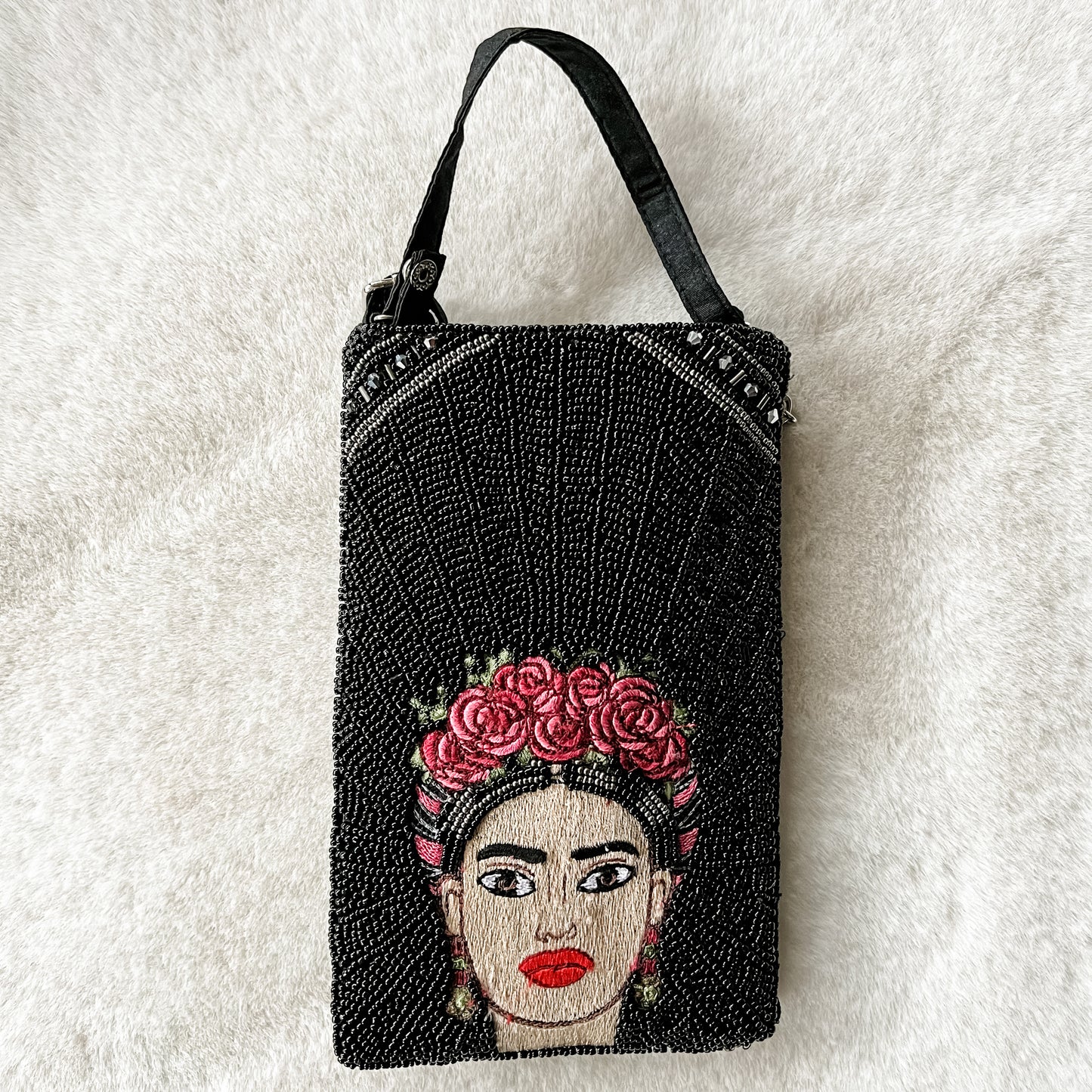 Frida Kahlo Beaded Crossbody Bag