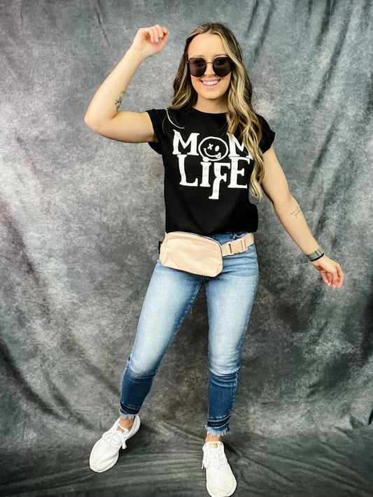 Mom Life Roll Up Tee